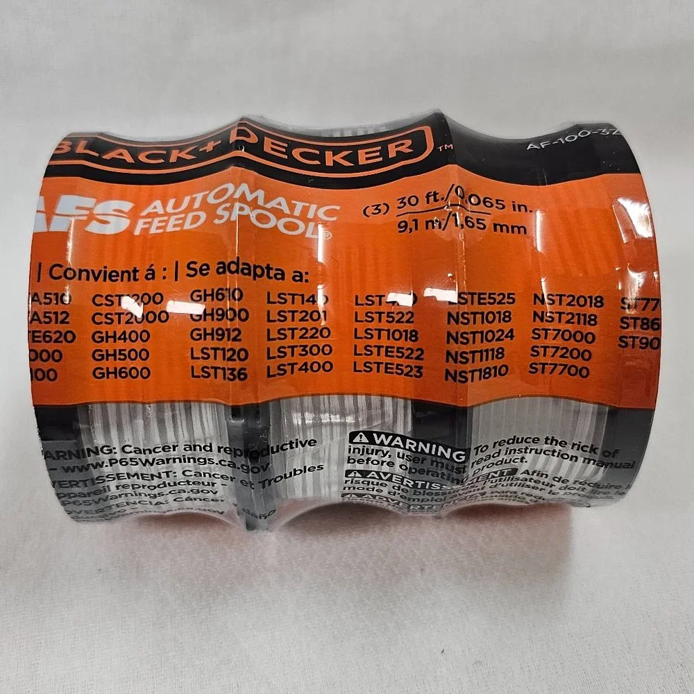 New 3 spools Black + Decker AFS 30ft AF-100-3ZP String Automatic Feed